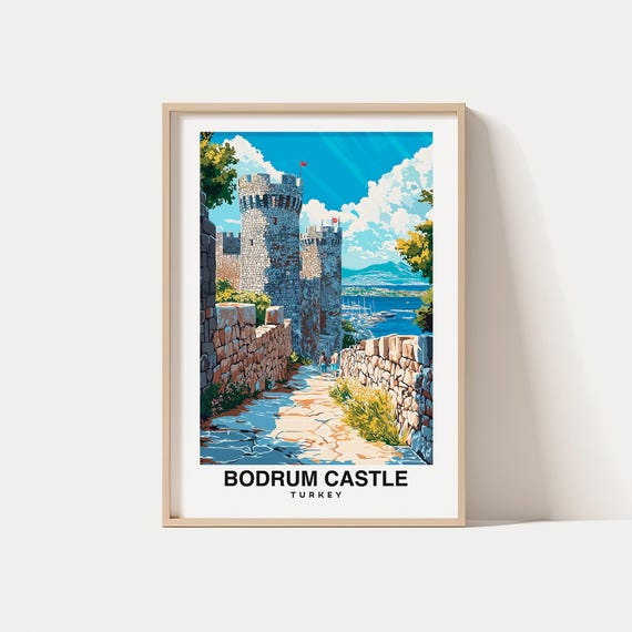 Bodrum Castle Travel Print Wall Art Bodrum Turkey City Print Bodrum Castle Travel Gift Bodrum Castle Poster Wall Art
