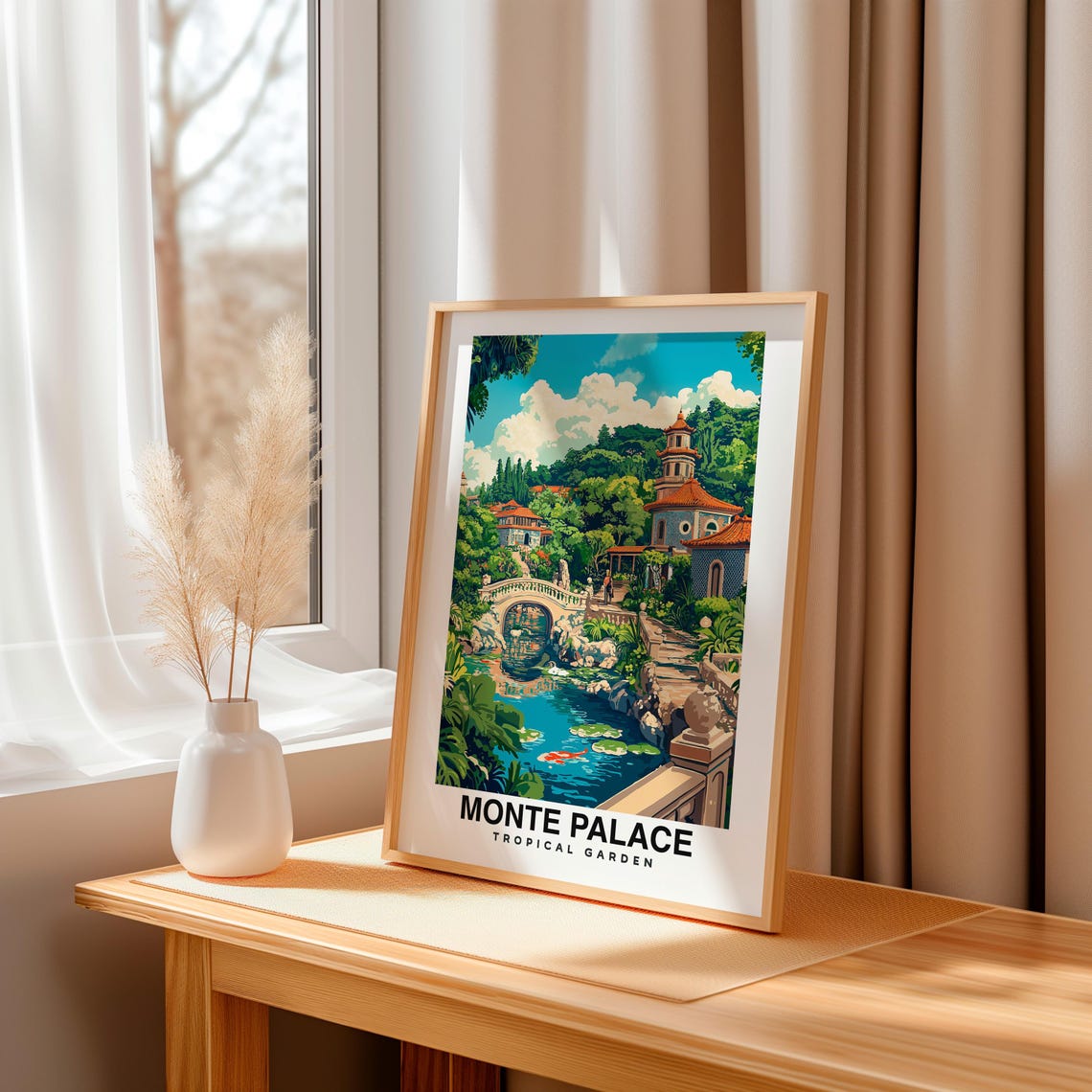 Monte Palace Tropical Garden Print Portugal Poster Travel Wall Art Scenic Print Nature Decor Exotic Plants Funchal View Travel Print - Image 3