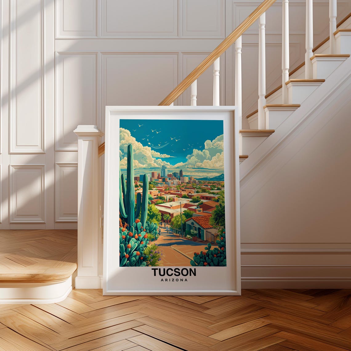 Tucson Print Arizona Poster Travel Wall Art Cityscape Print Scenic Art Desert Decor Mountain Landscape Usa Poster Travel Poster