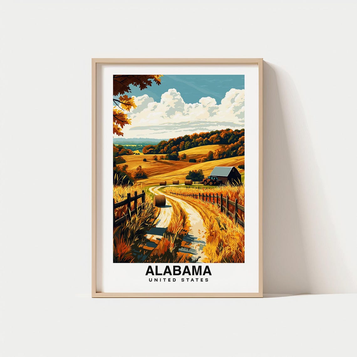 Alabama Print Usa Poster Alabama Views Alabama Art Southern Charm Alabama Beauty Historic Sites Scenic Landscape Cultural Heritage