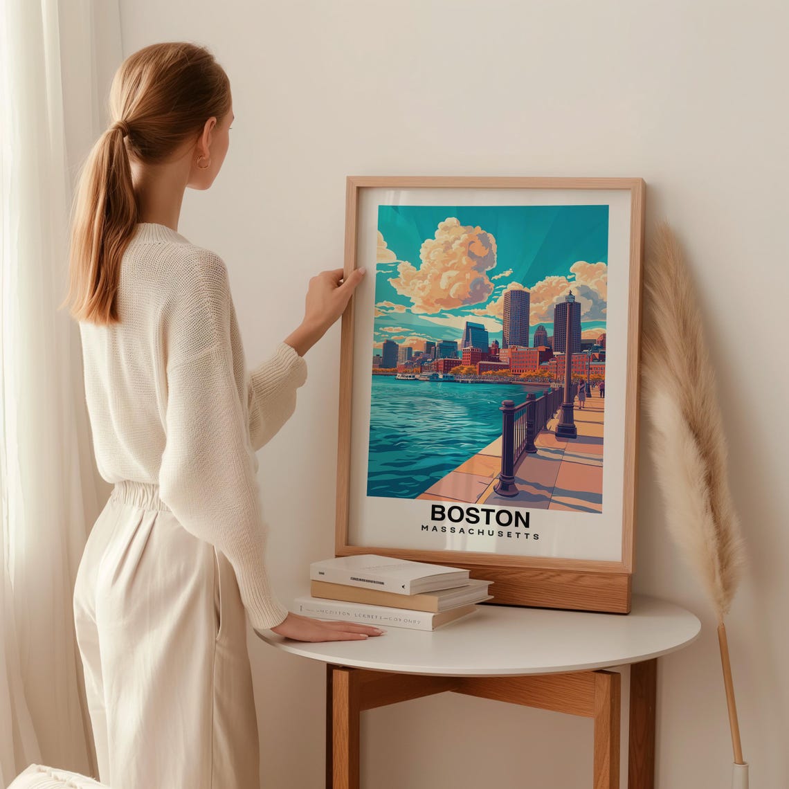 Boston Print Usa Poster Travel Wall Art Cityscape Print Massachusetts Poster Historic Art Urban Decor Scenic Print Travel Poster - Image 2