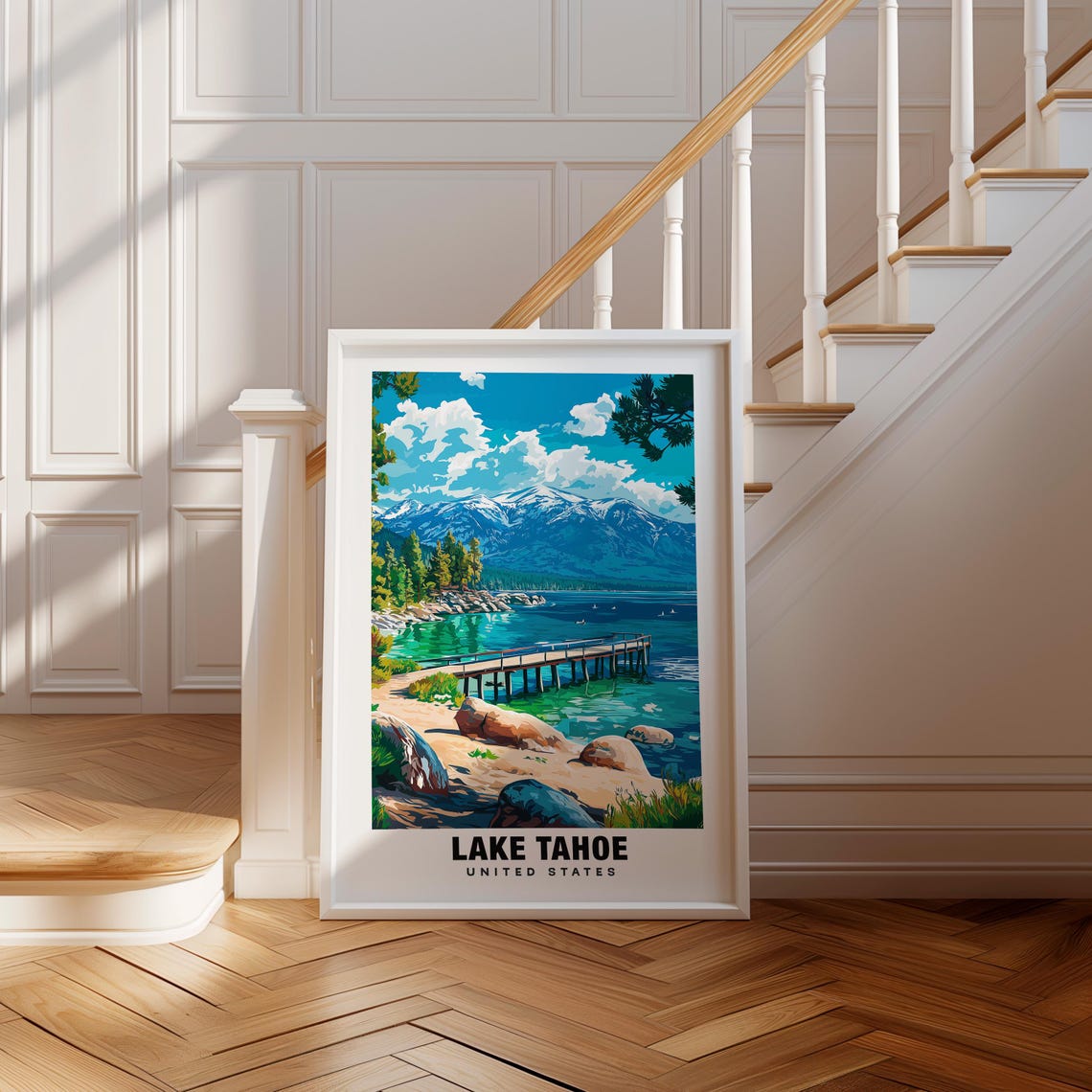 Lake Tahoe Print California Poster Lake Tahoe Views Tahoe Art California Charm Tahoe Beauty Lake Heritage Mountain Lake Tahoe Art