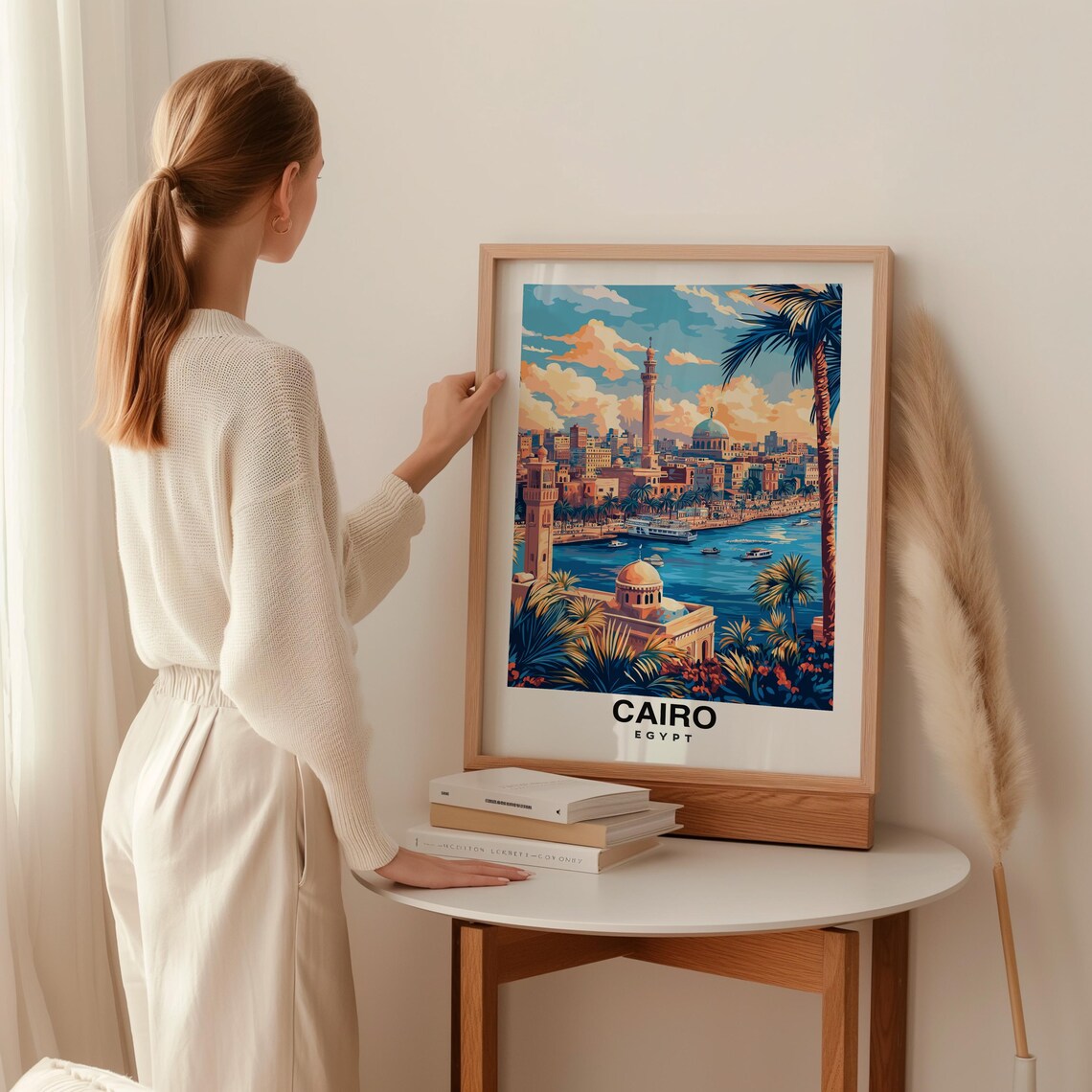 Cairo Print Egypt Poster Travel Wall Art Cityscape Print Africa Poster Historic Art River Nile Decor Scenic Print Travel Poster - Image 2
