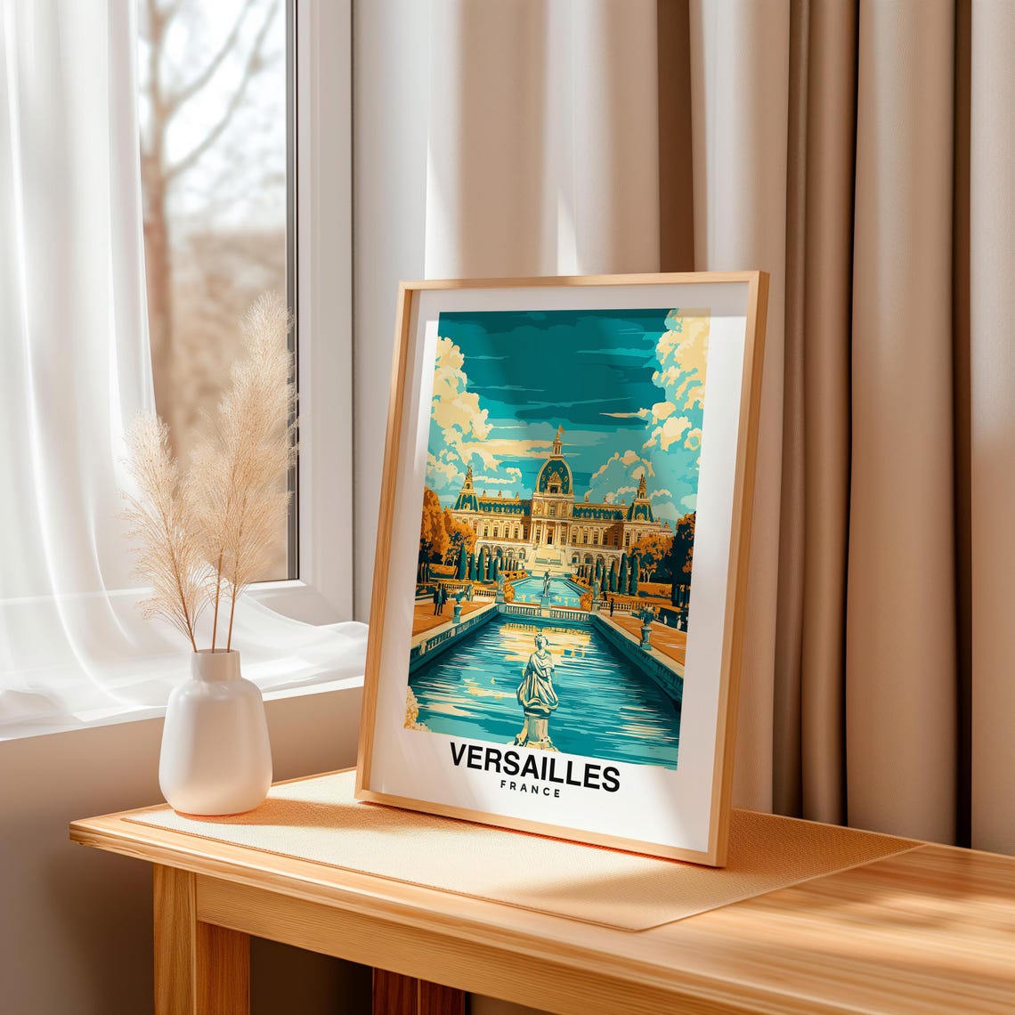 Versailles City Print Versailles Travel Poster France Travel Gift Versailles France Poster Versailles Gift French Art - Image 3