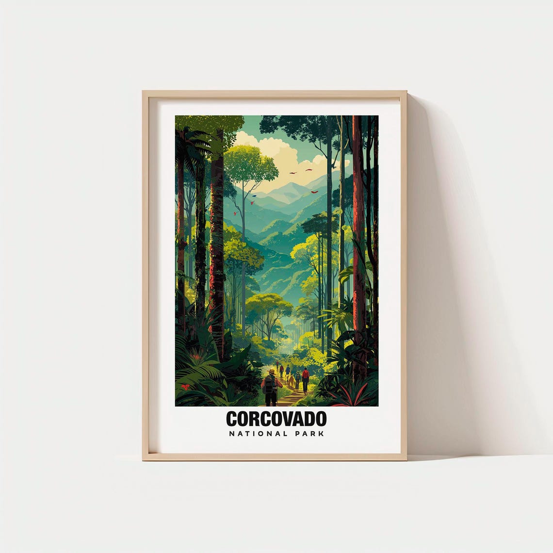 Corcovado National Park Costa Rica Rainforest Hiking Travel Poster