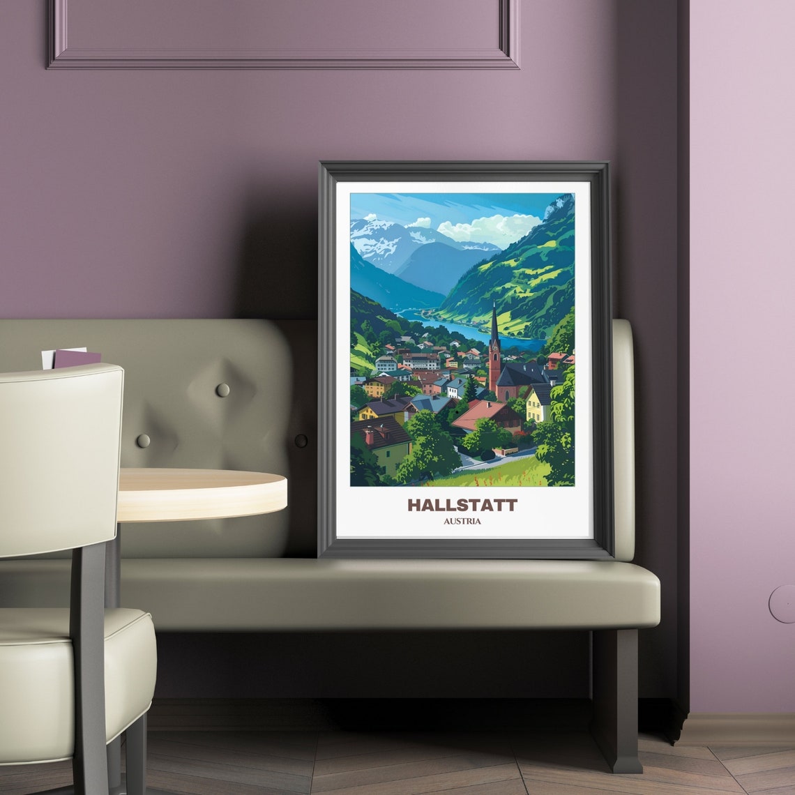 Hallstatt Austria Alpine Lake Village Mountain Valley Travel Poster - Image 2