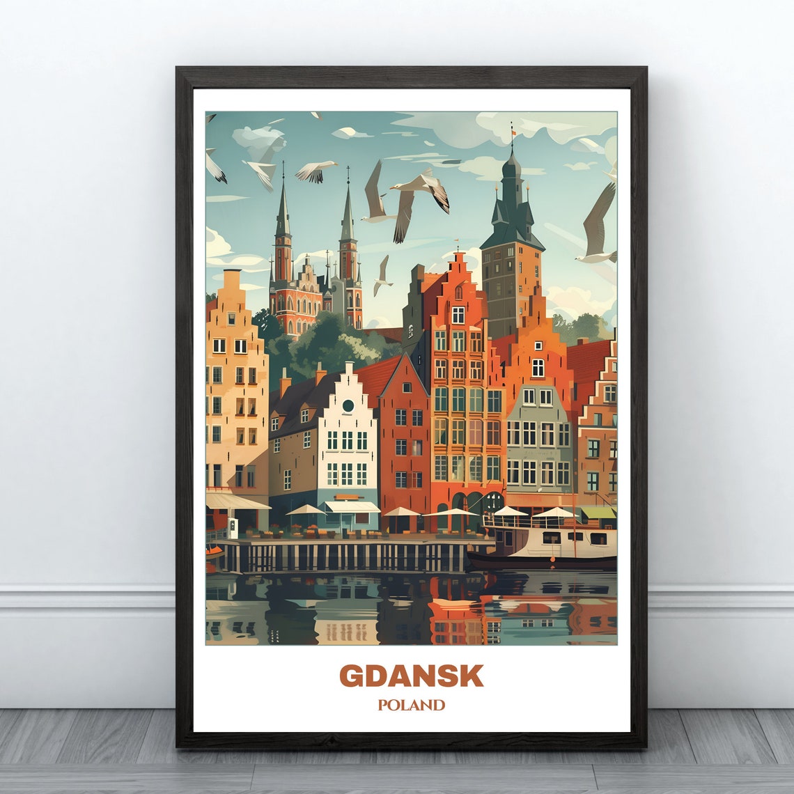 Gdansk Old Town Waterfront Historic Hanseatic Architecture Poster
