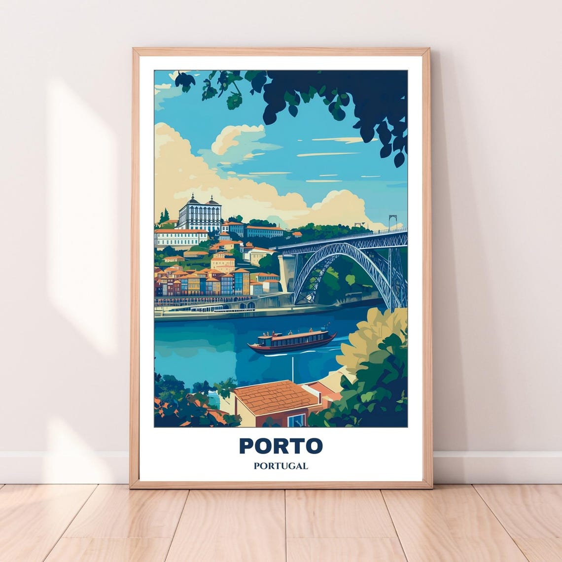 Porto Travel Poster Portugal Travel Poster Citycape Painting Print Wall Art Porto Home Decor Portugal Trip Print - Image 3