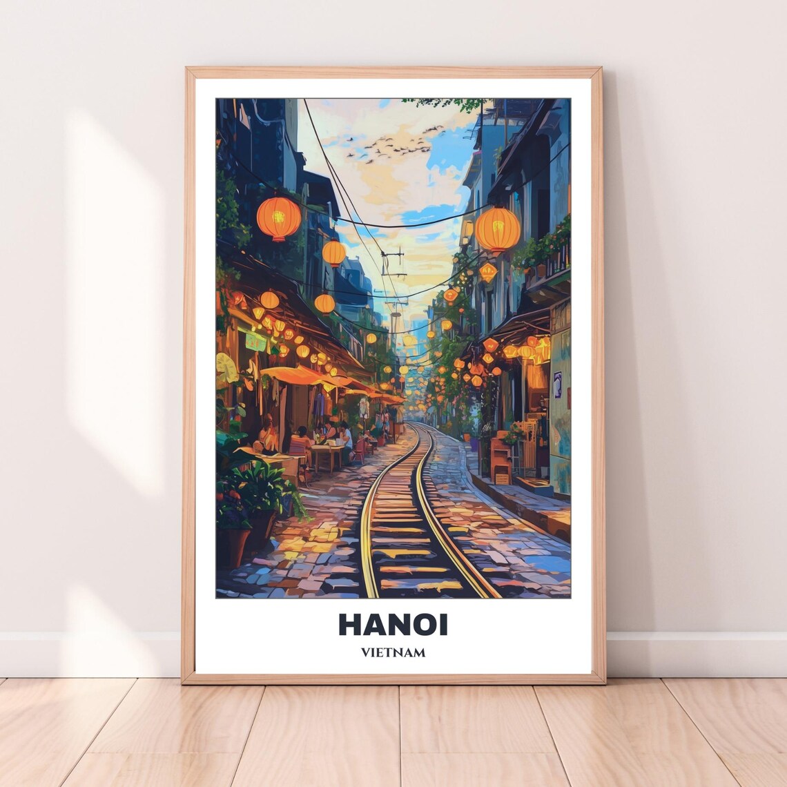 Hanoi Travel Poster, Vietnam Cityscape Art Print - Image 4