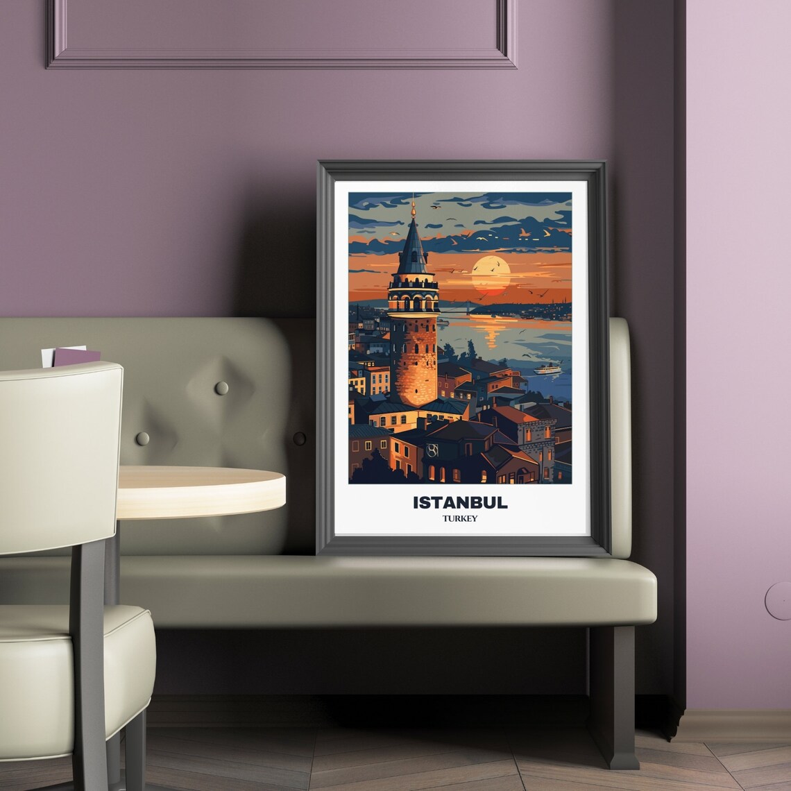 Istanbul Travel Poster, Turkey Cityscape Art Print - Image 2
