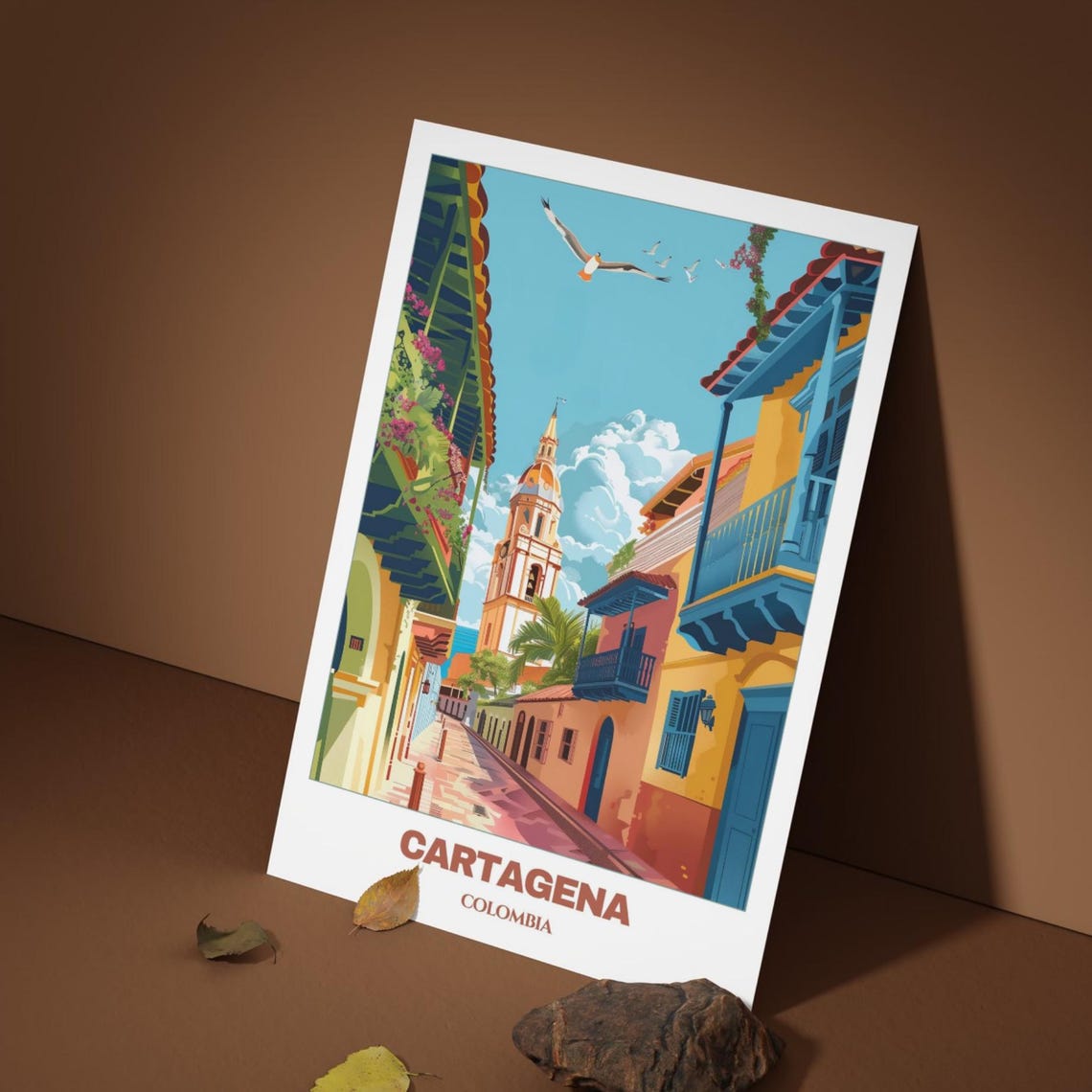Cartagena Travel Poster Colombia Travel Poster Insta Print Art Cartagena Home Decor Cartagena Illustration - Image 4