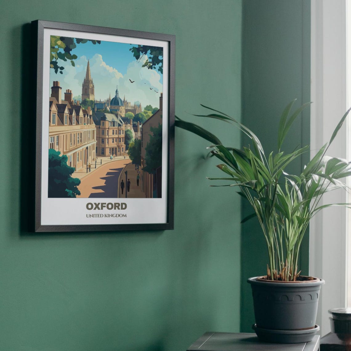 Oxford Travel Poster United Kingdom Travel Poster Citycape Painting Wall Art Oxford Home Decor Oxford Trip Print - Image 5