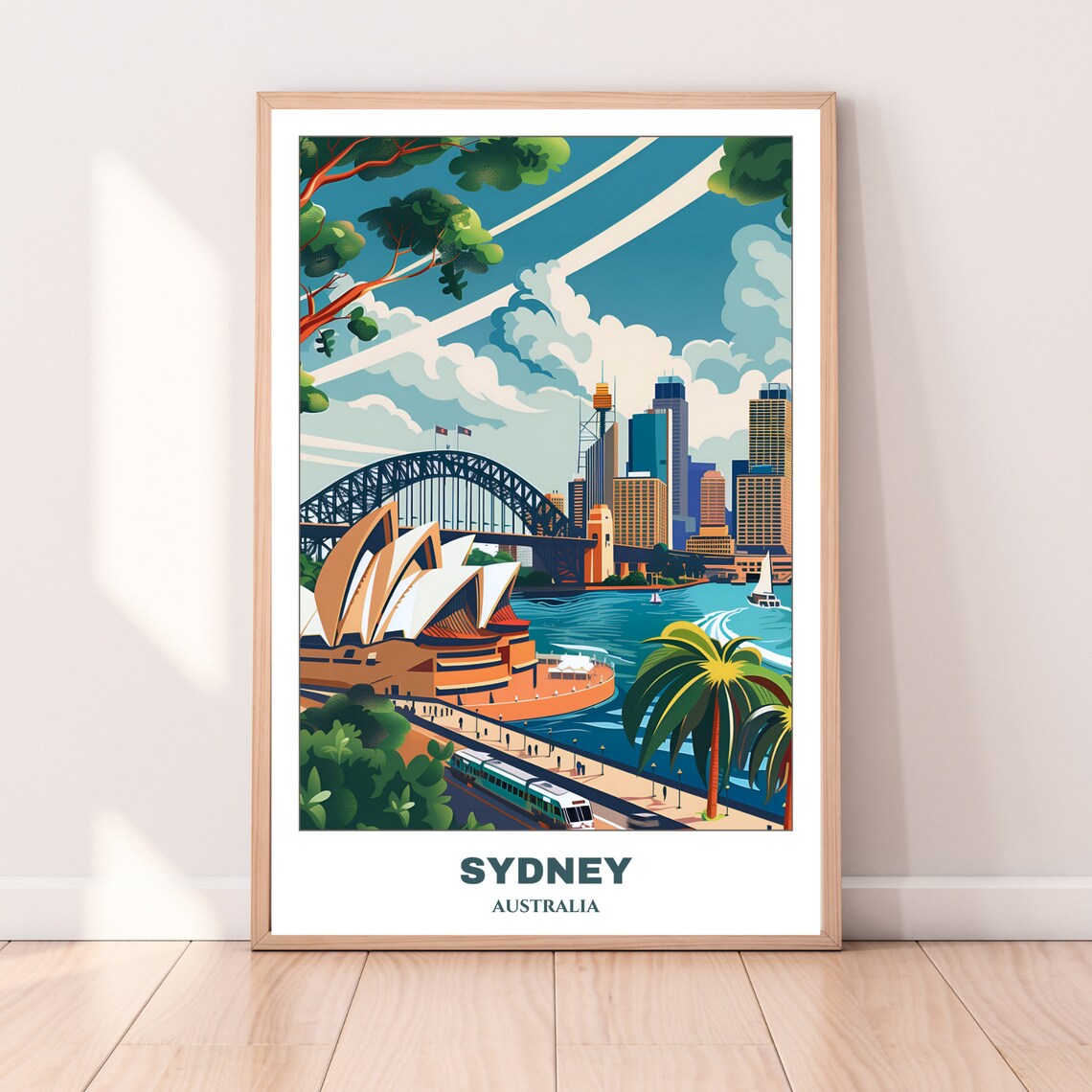 Sydney Travel Poster, Australia Cityscape Art Print - Image 2