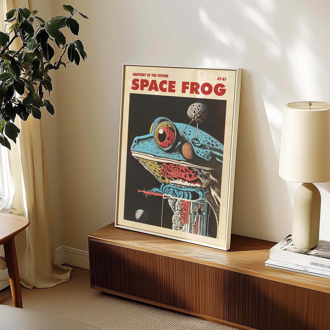 Retro Futuristic Frog Anatomy Art Print, Surrealist - Image 4