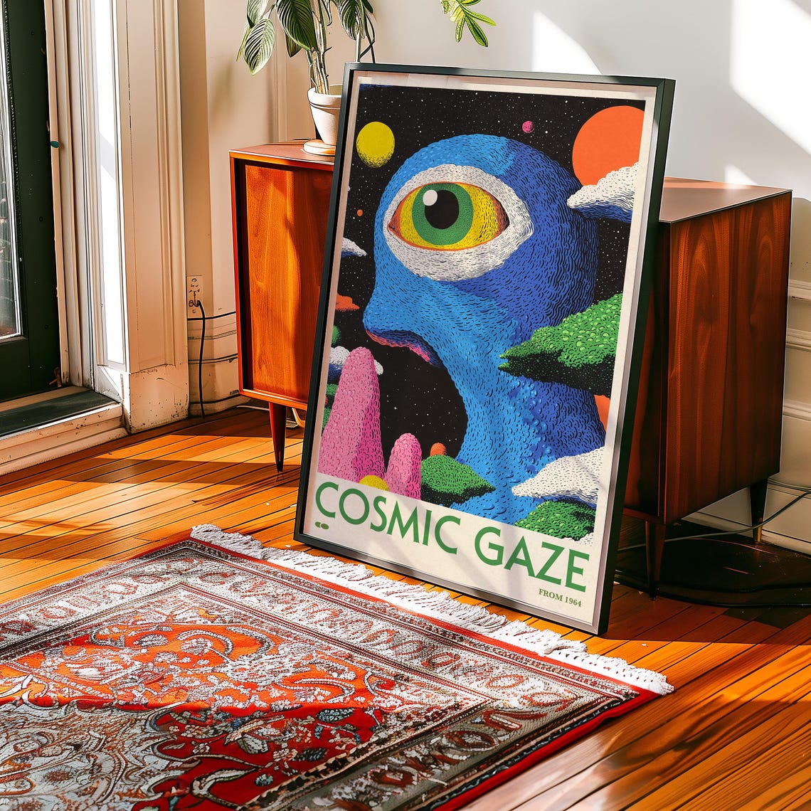 Cosmic Gaze 1964 Psychedelic Eye Surreal Space Age Art Poster - Image 4