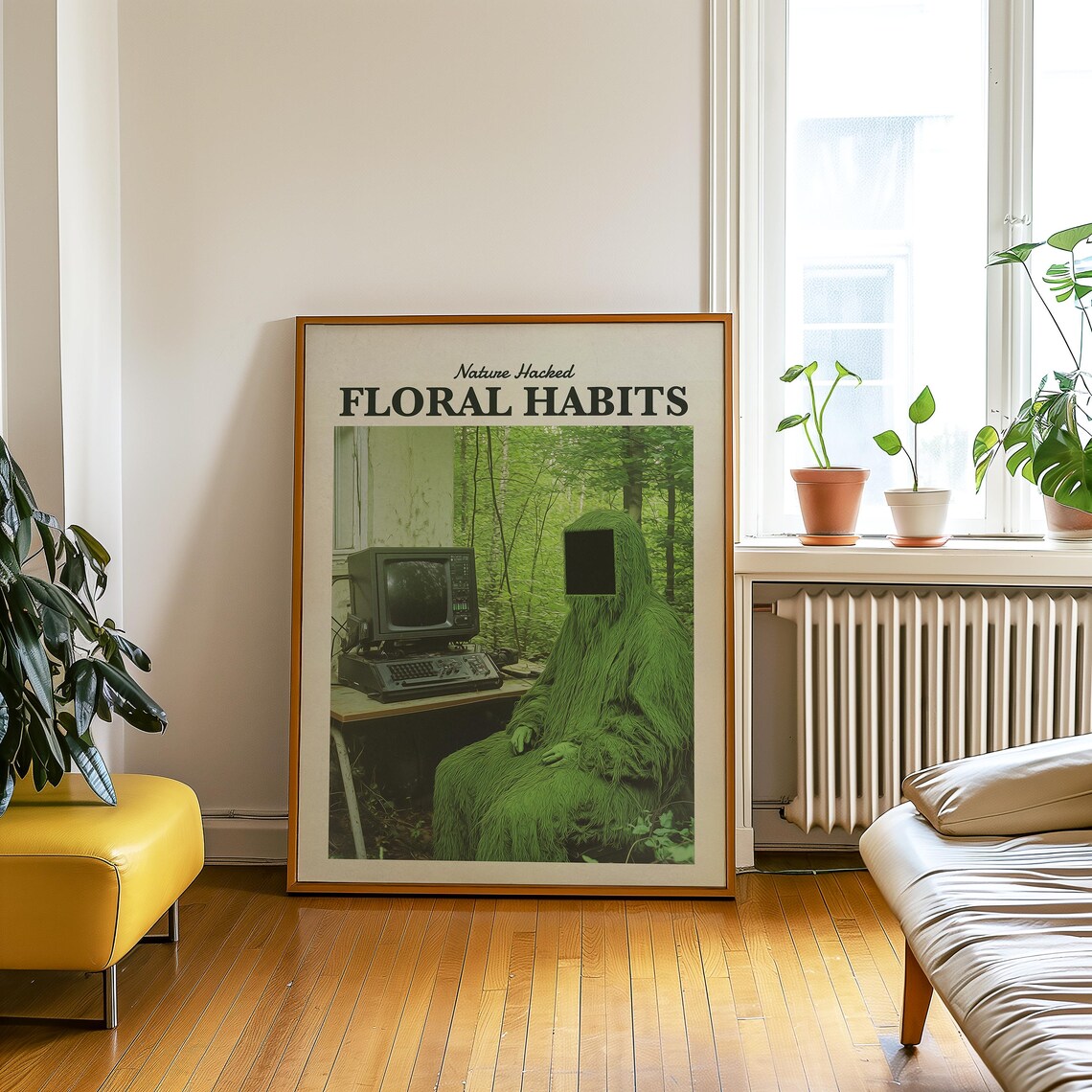 Surrealist Psychedelic Forest Poster, Retro Cyber Aesthetic - Image 3