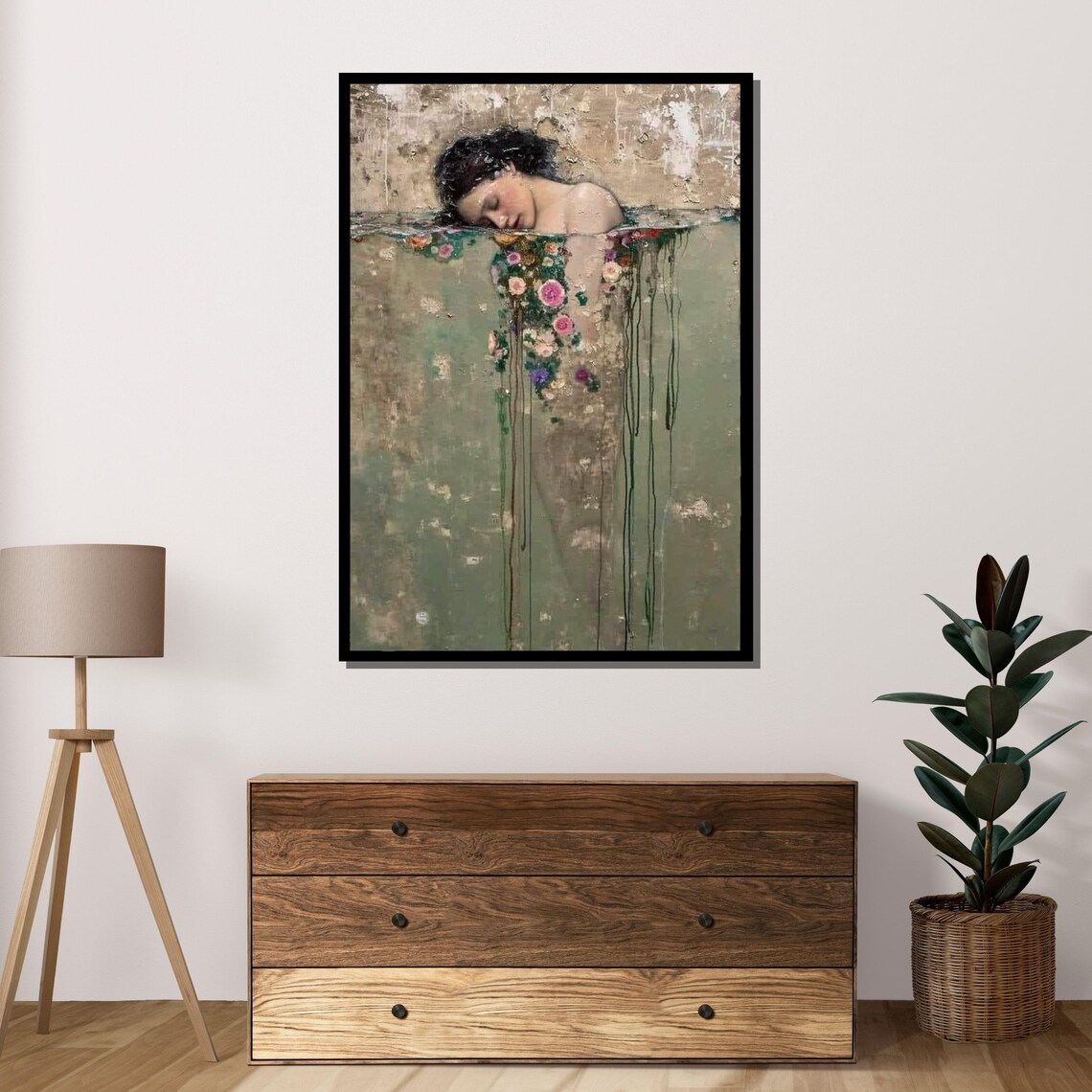 Surreal Floral Woman In Water, Dreamlike Art Print - Image 4