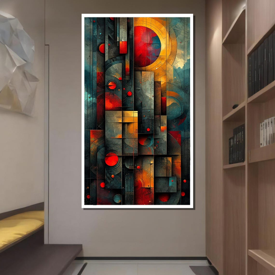 Geometric Abstract Modern Art Print Bold Geometric Wall Art Contemporary Home Decor Ready To Hang Artwork - Image 2