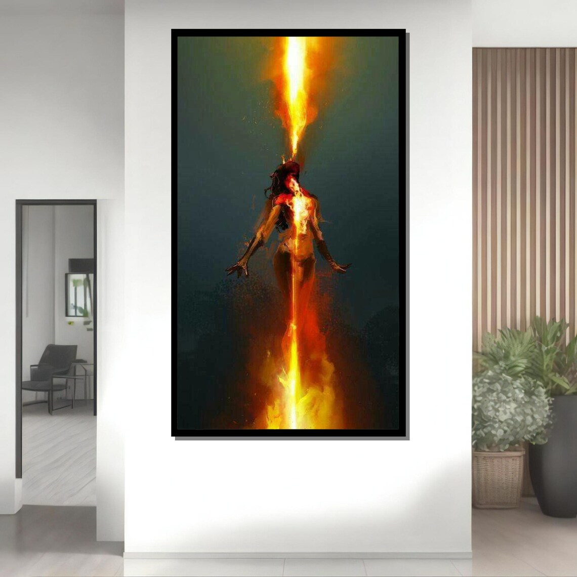 Woman Of Fire Rising Flames Empowered Surreal Female Figure Poster - Image 4