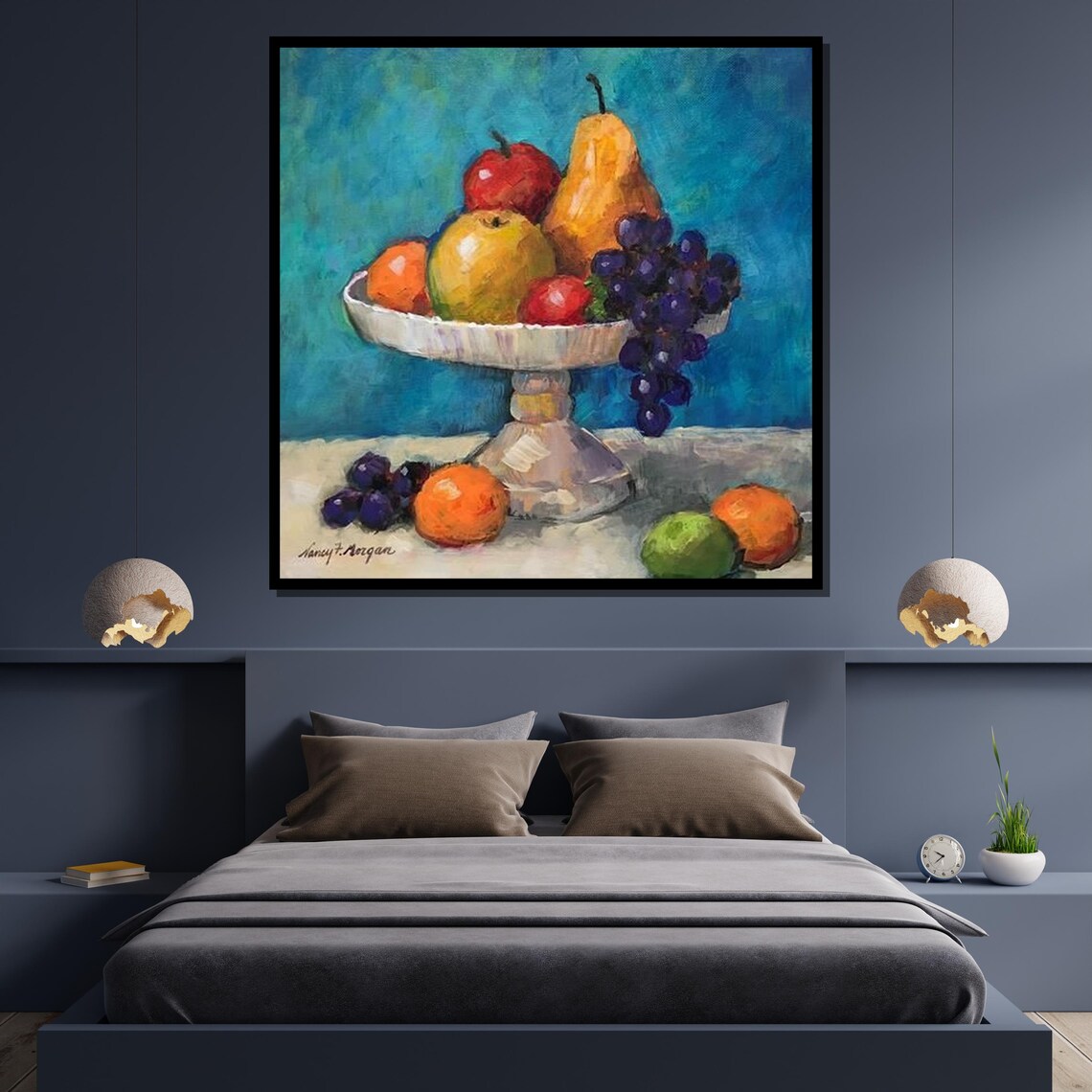 Classic Fruit Bowl Still Life, Traditional Art Print - Image 4