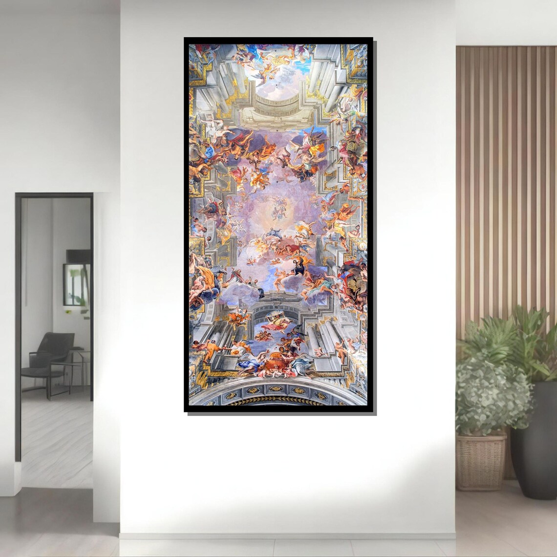 Baroque Ceiling Fresco Angels In Heaven Ornate Church Art Rome Wall Poster - Image 4