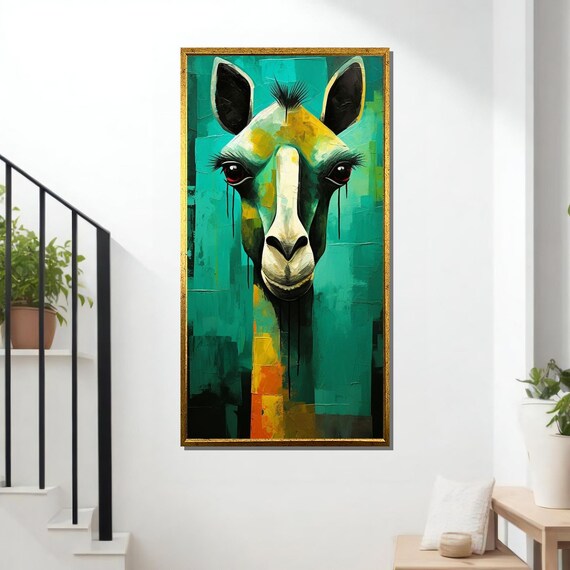 Colorful Abstract Camel Portrait Playful Wildlife Desert Animal Wall Poster