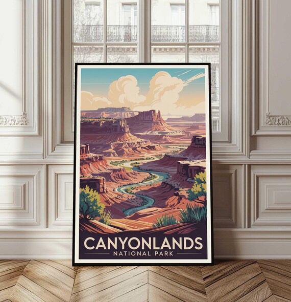 Canyonlands National Park Vintage Travel Poster Desert Canyon