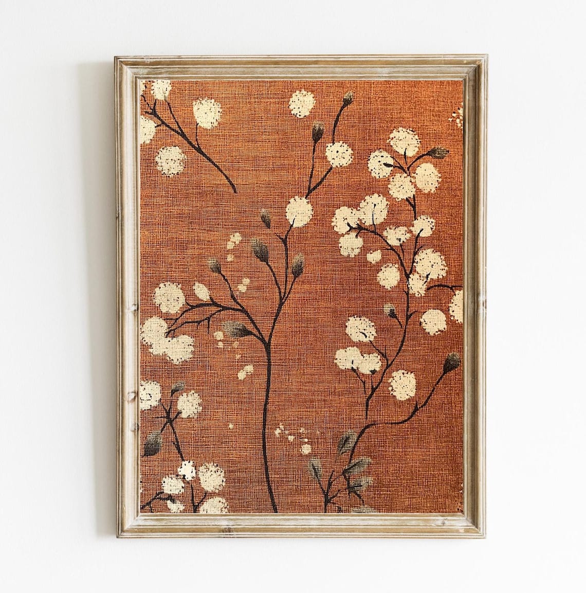 Burnt Orange Textile Fall Tapestry Poster