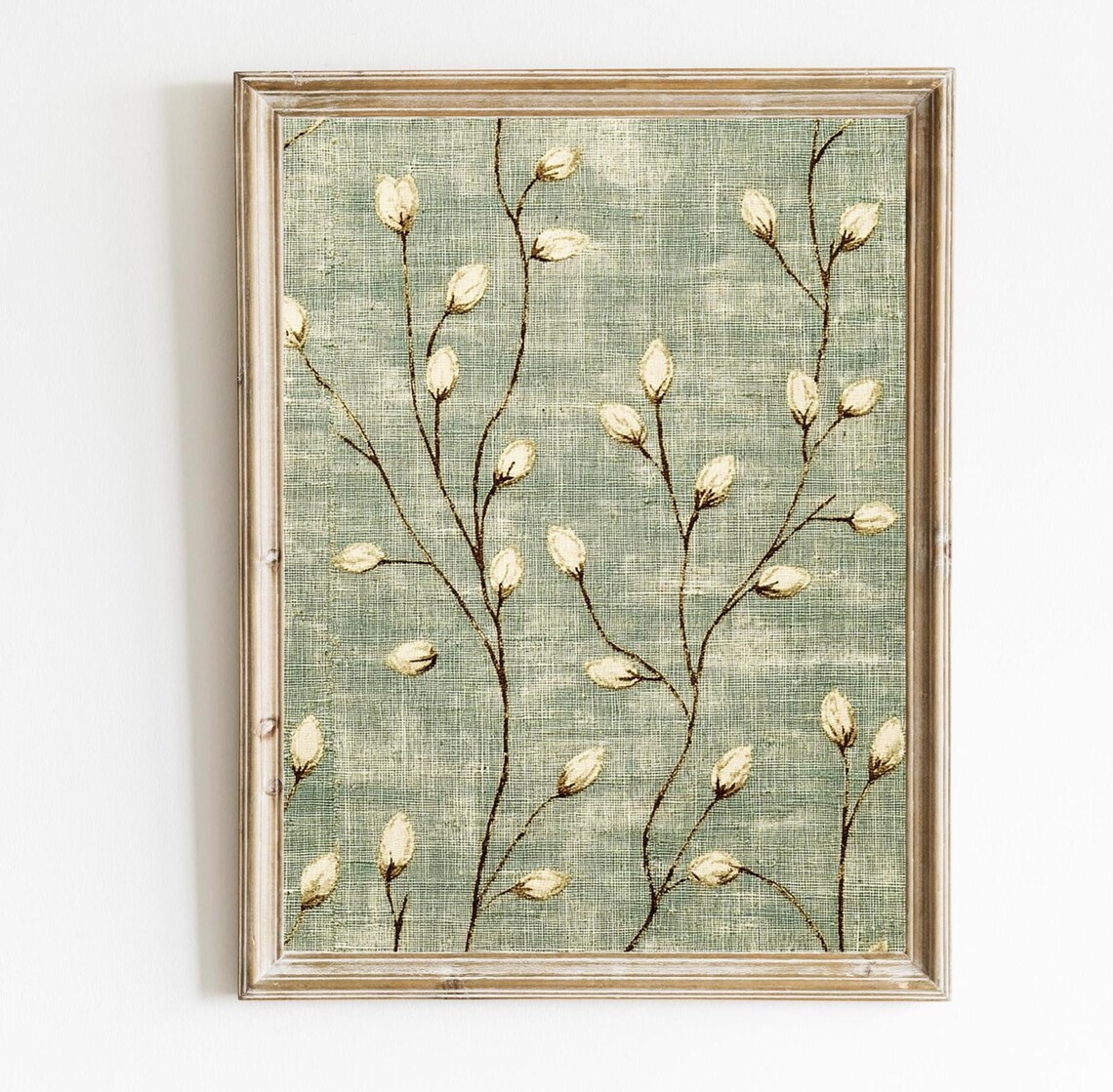 Spring Textile Sage Green And Beige Tapestry Art Print