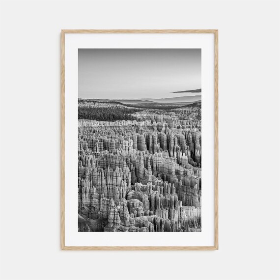 Bryce Canyon Hoodoo Amphitheater Panoramic Black and White Poster