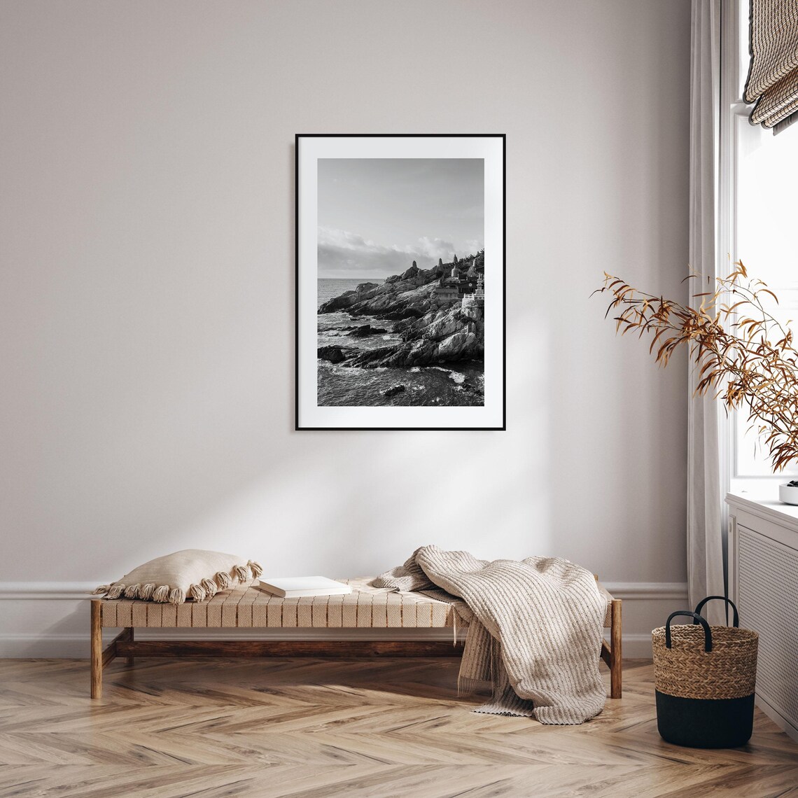 South Korea Photo Poster Print South Korea Black And White Wall Art South Korea Photography South Korea Travel Map Poster - Image 2
