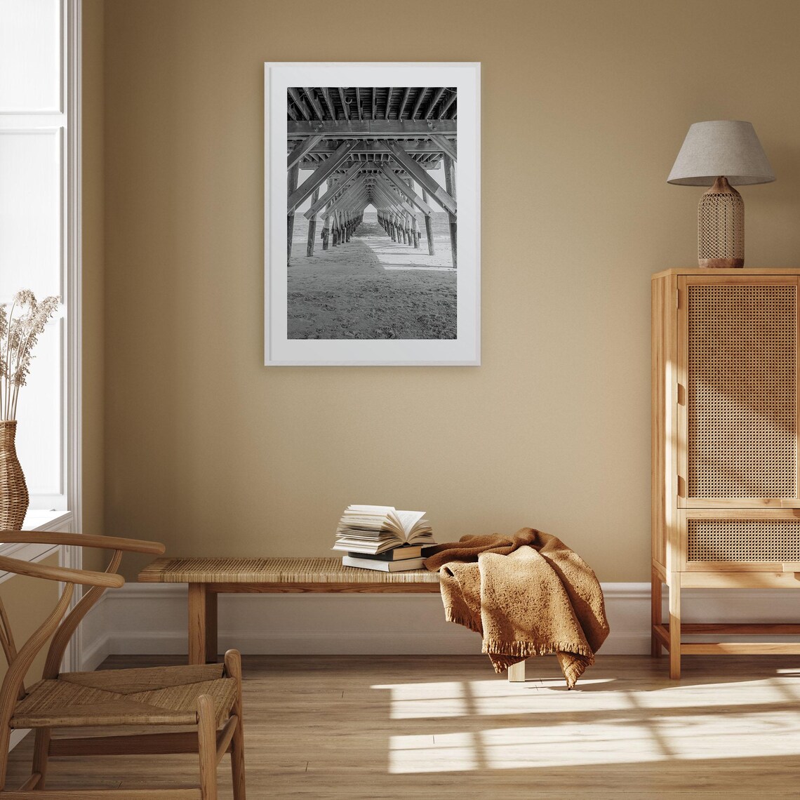 Wrightsville Beach Black And White Travel Poster - Image 3