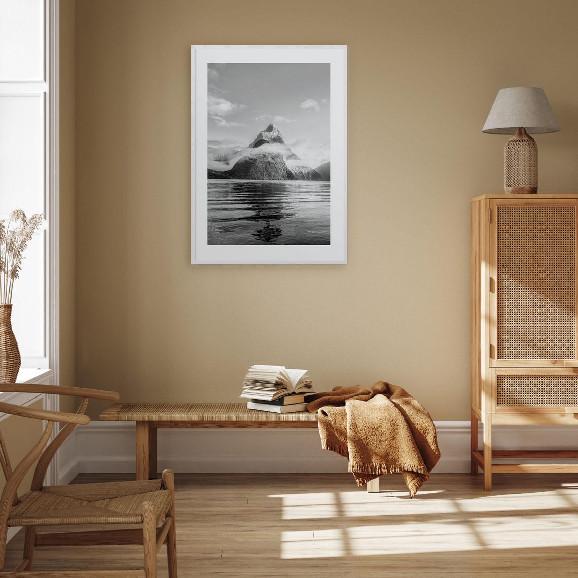 Milford Sound Photo Poster Print Milford Sound Black And White Wall Art Milford Sound Wall Photography Travel Map Poster - Image 3