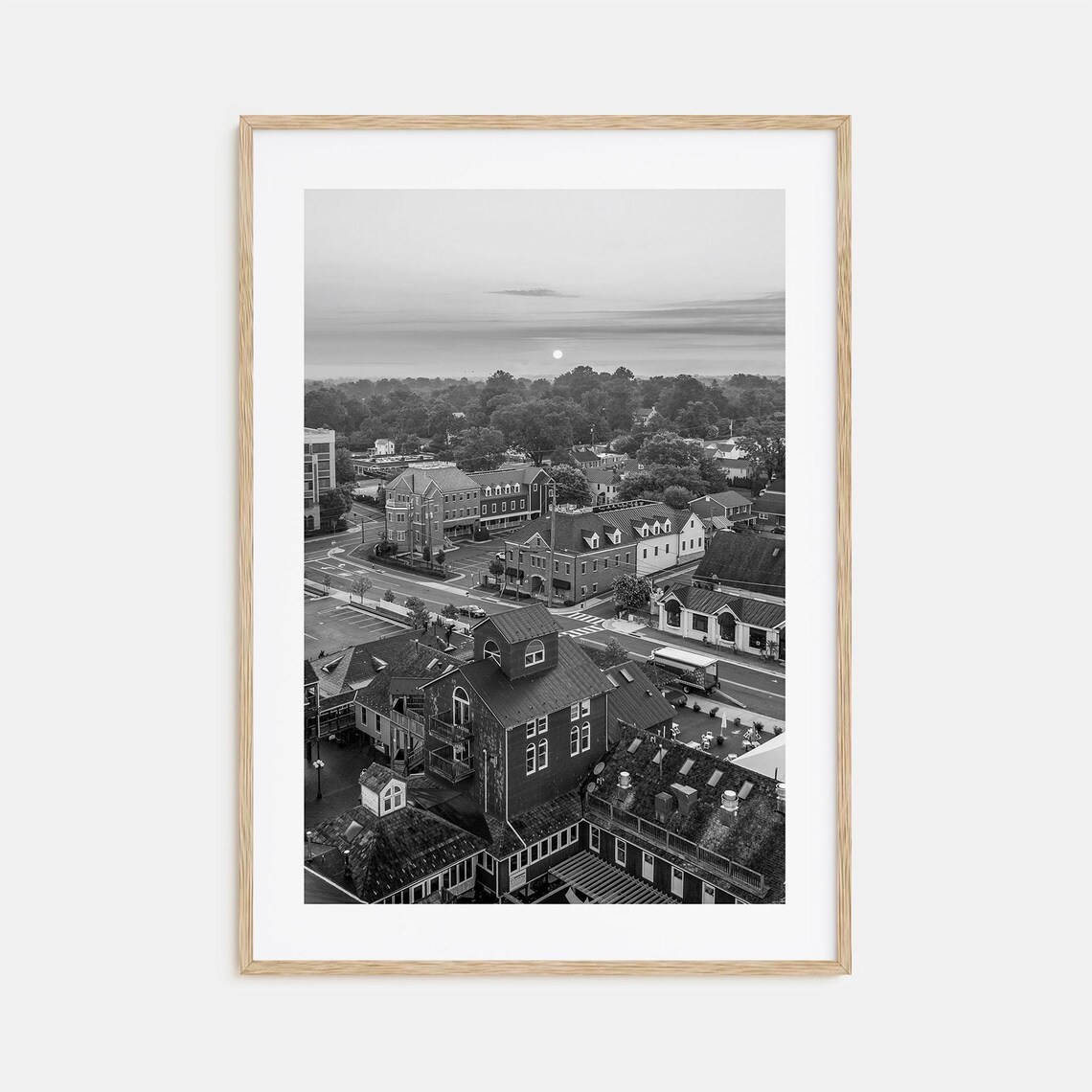 Leesburg Virginia Sunrise Black And White Rooftop Historic Poster