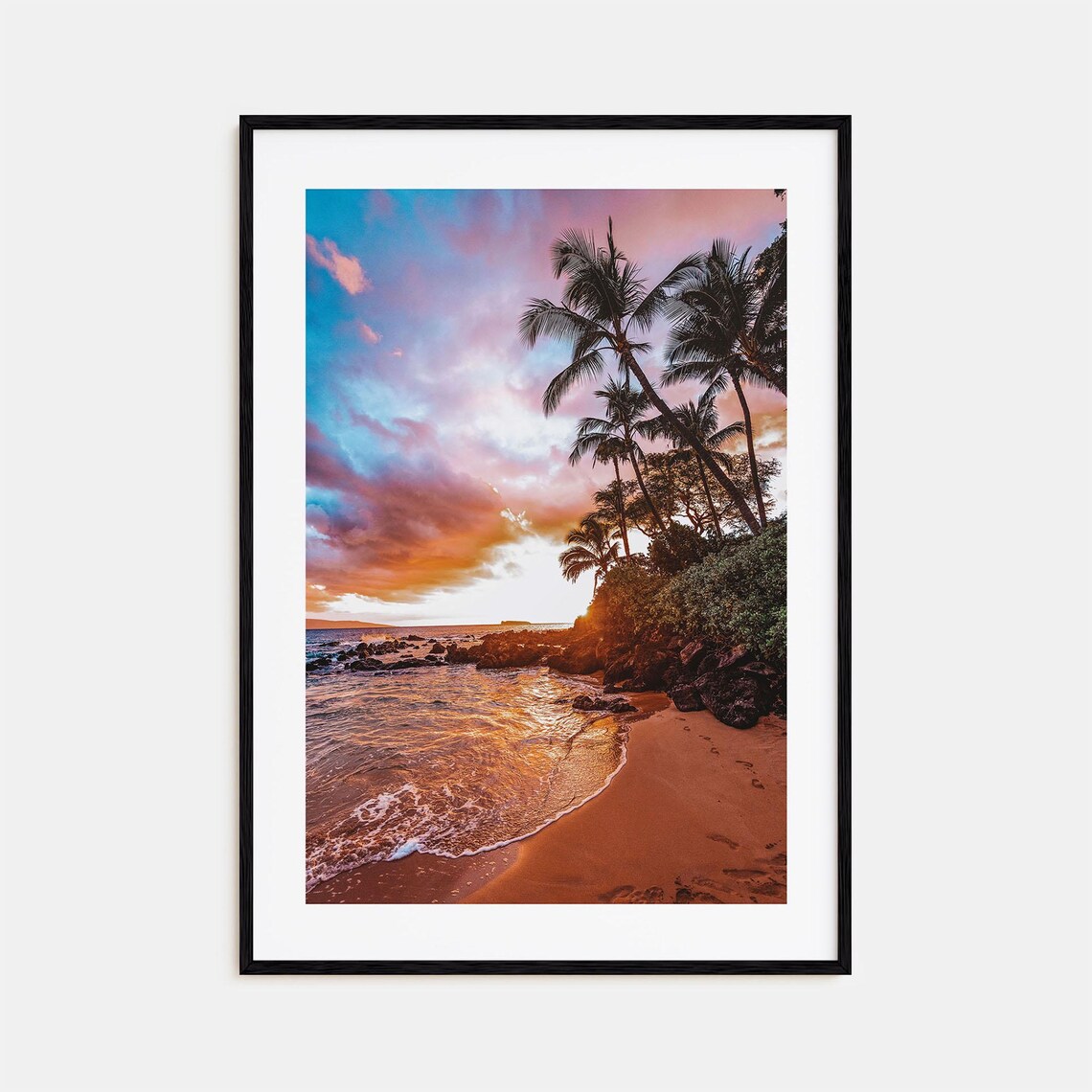 Maui Colorful Travel Poster, Street Map City Print