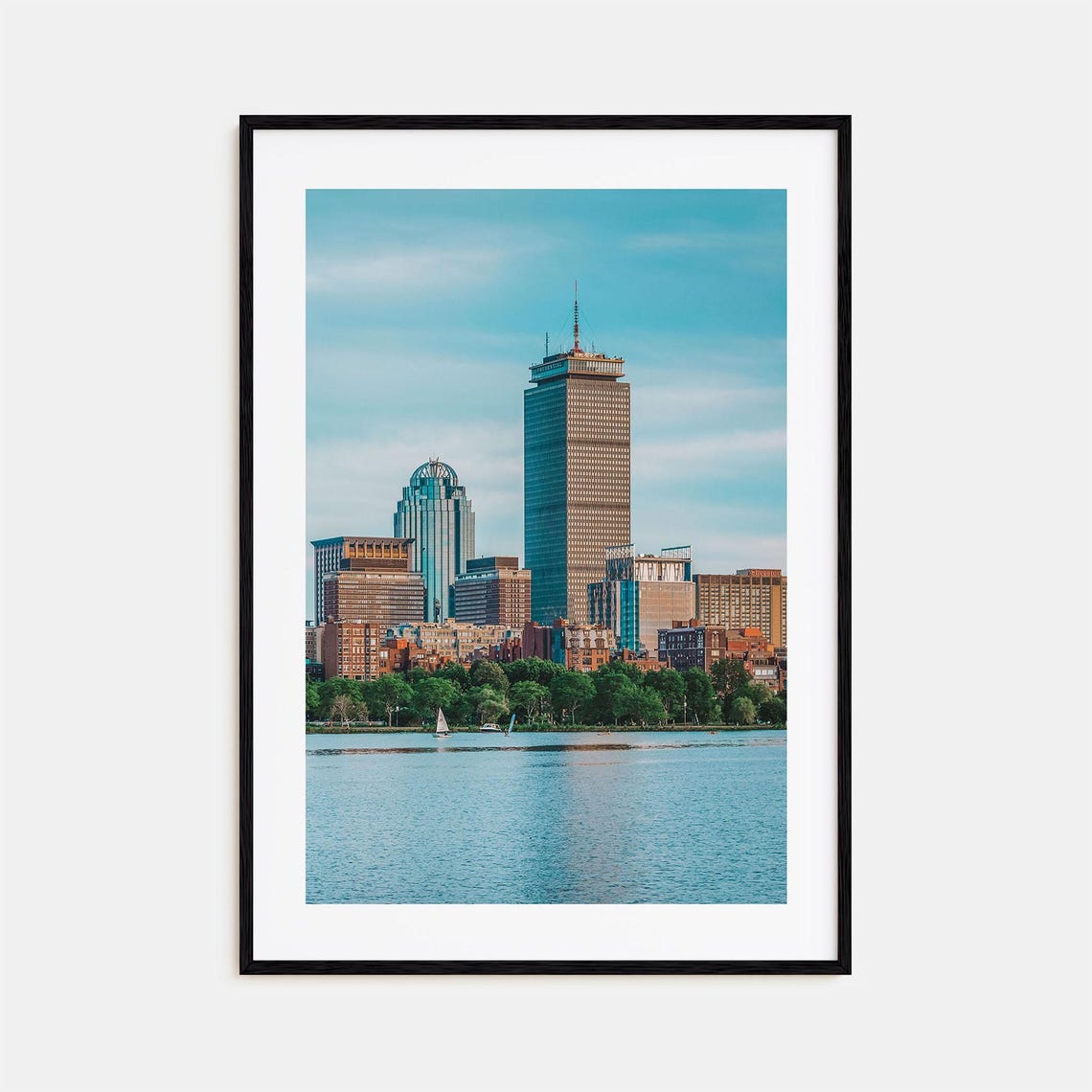 Boston Massachusetts Skyline Colorful Photo Poster Charles River Sail