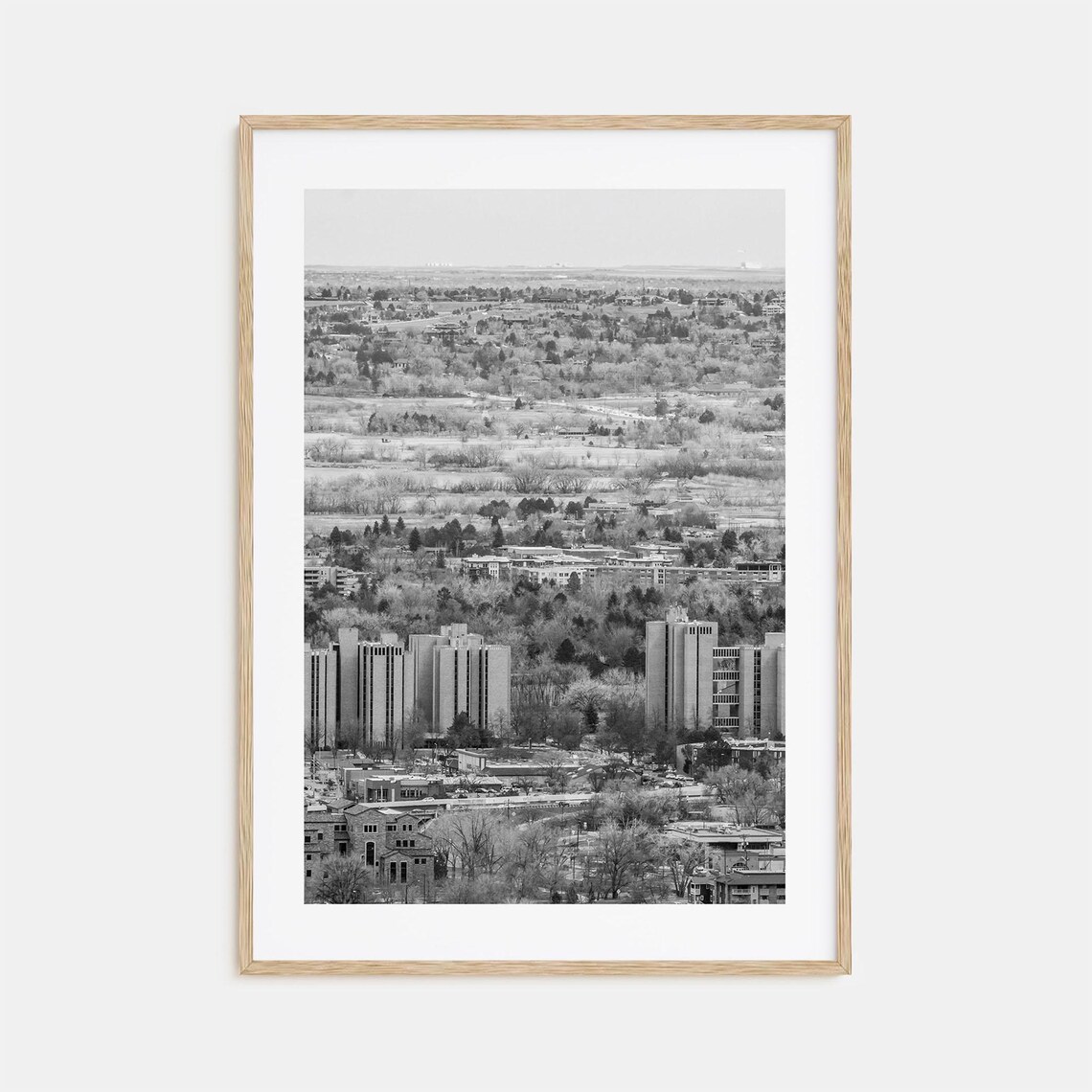 Boulder Colorado City View Plains Black and White Photo Poster