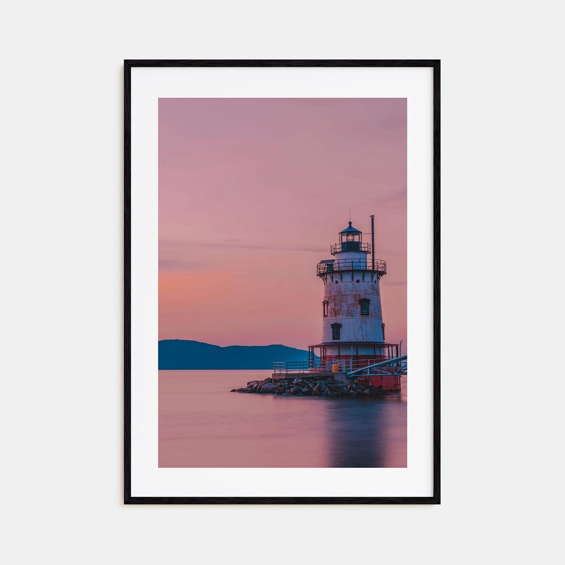 Hudson Valley Lighthouse Under a Pink Evening Sky Photo Print