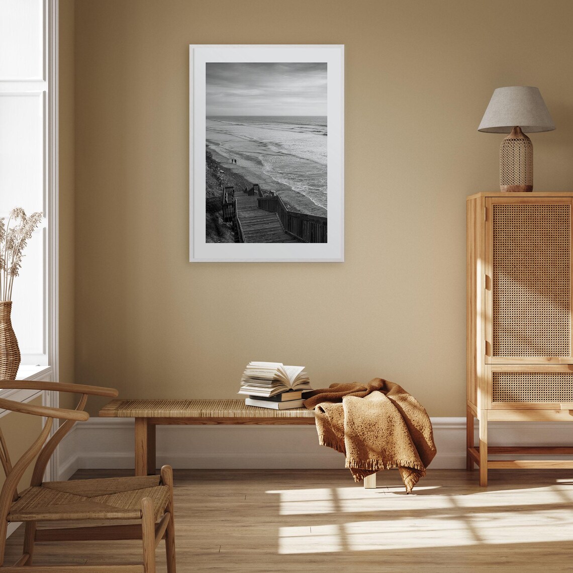 Encinitas Black and White Travel Poster Art Print - Image 3
