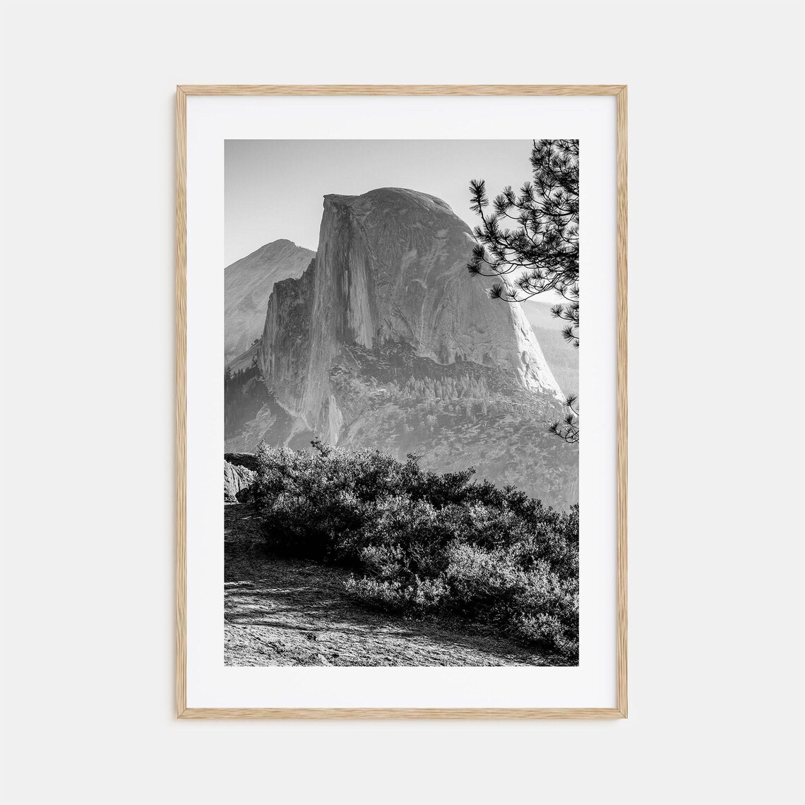 Half Dome Black And White Travel Poster Print