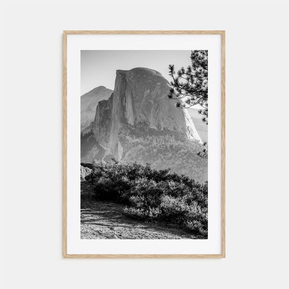 Half Dome Black And White Travel Poster Print