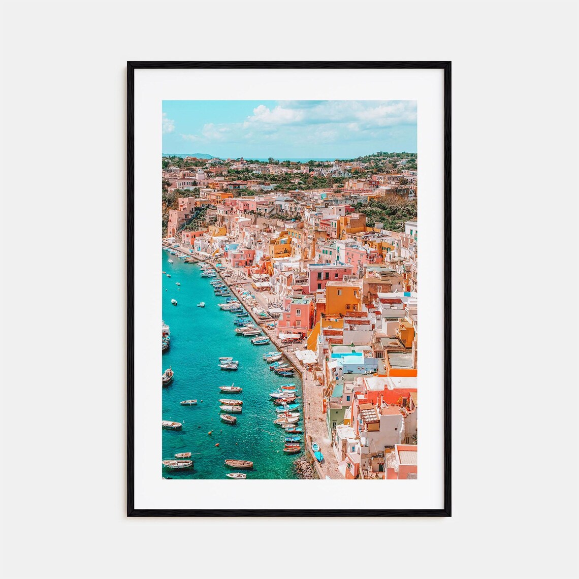 Naples Italy Colorful Travel Poster, City Map Print