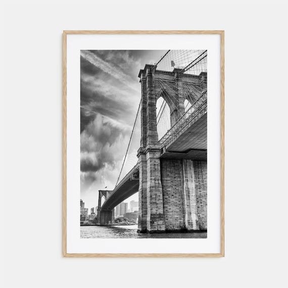 Brooklyn Black And White Travel Poster Art Print