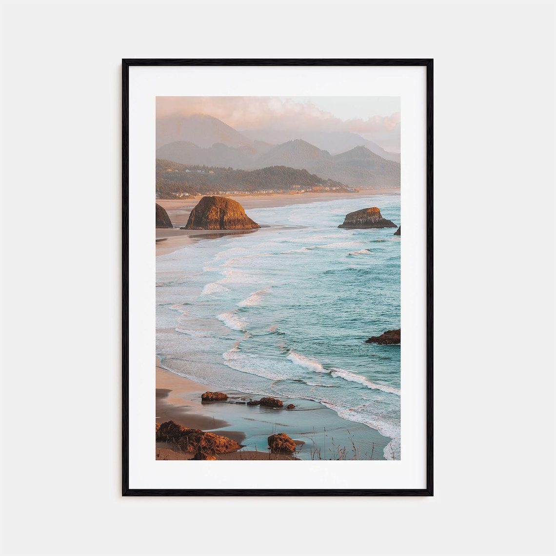 Cannon Beach Colorful Travel Poster, Street Map