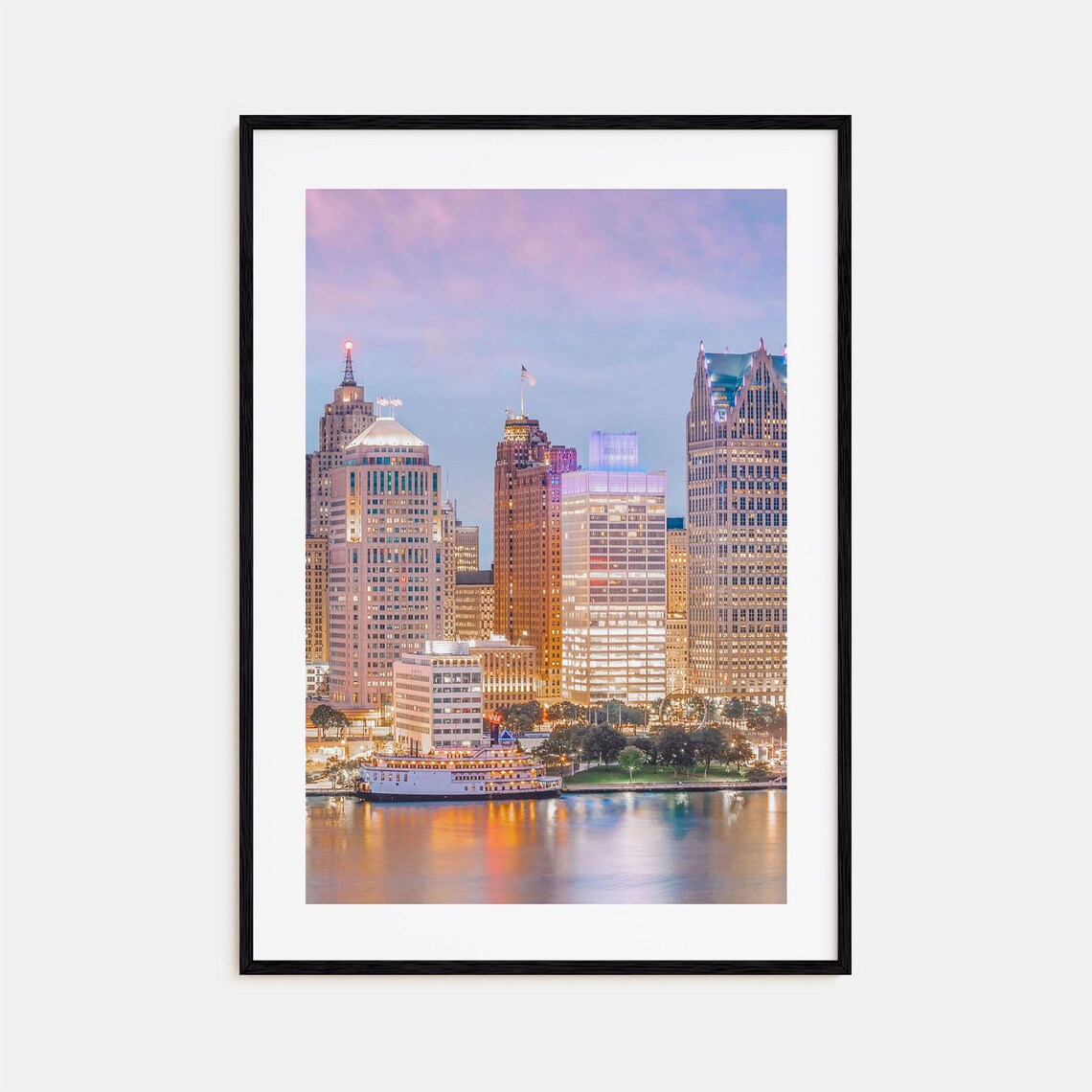 Detroit Colorful Travel Poster, City Map Art Print