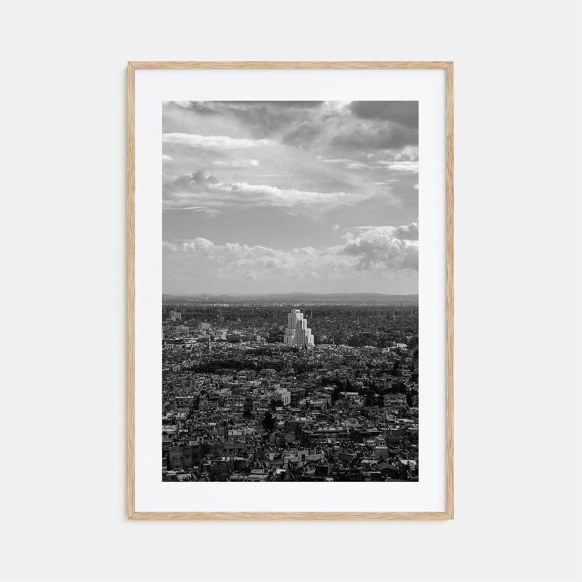 Damascus Black and White Travel Poster Print