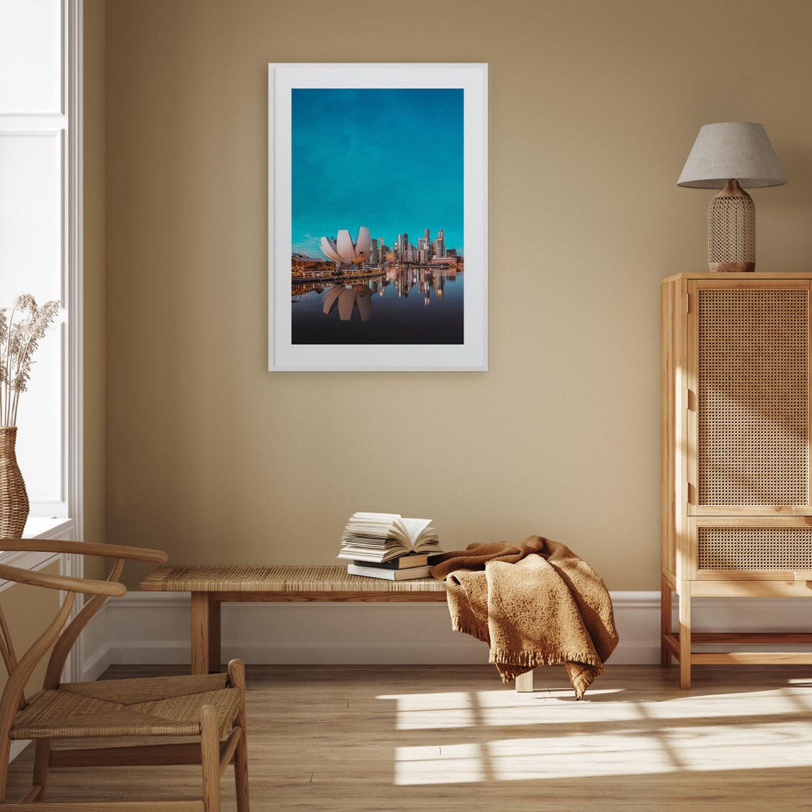 Singapore Marina Bay ArtScience Museum Skyline Reflection Poster - Image 2
