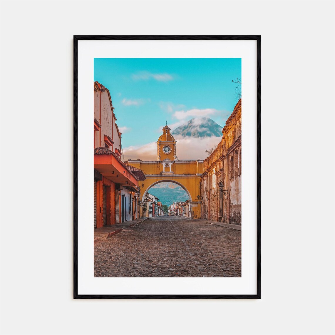 Antigua Guatemala Colorful Travel Poster, Street Map