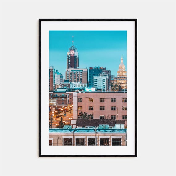 Lansing Colorful Travel Poster, City Map Art Print