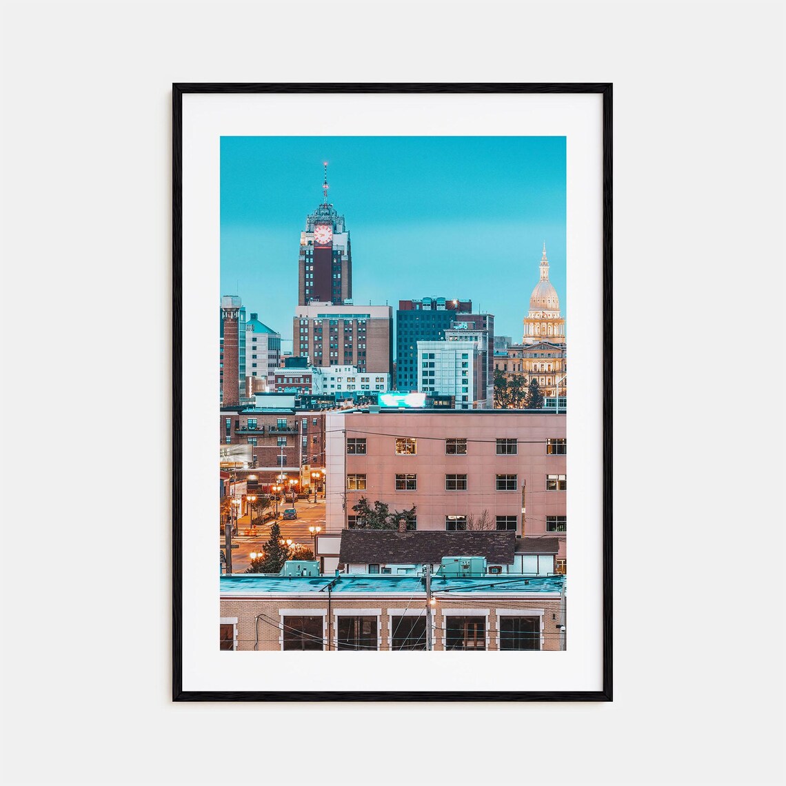 Lansing Colorful Travel Poster, City Map Art Print